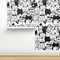 Black Cats White Rescue Cats Kids Kittens Cat Cute Funny Custom Removable Wallpaper by Spoonflower Peel & Stick Wallpaper 2FT Wide